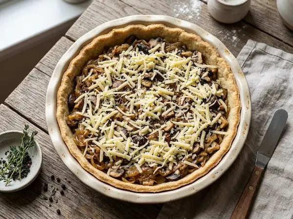 Layering Mushrooms, Onions, and Gruyère in the Crust